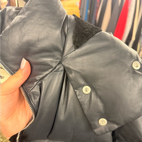 Burberry Detachable Sleeve Hooded Puffer Jacket- Lamb Leather - Picture 13 of 16